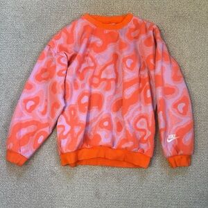 Nike Kids Vibrant Orange and Pink Crewneck Sweater